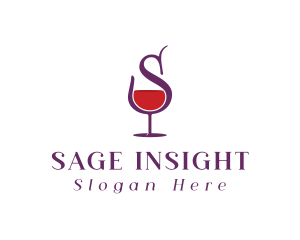 Wine Bar Letter S logo design