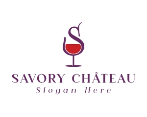 Wine Bar Letter S logo design