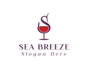 Wine Bar Letter S logo design