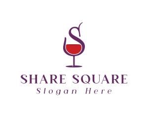 Wine Bar Letter S logo design