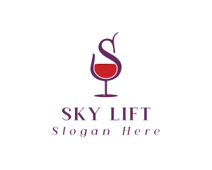 Wine Bar Letter S logo design