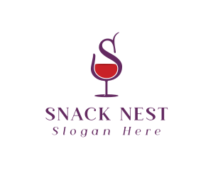 Wine Bar Letter S logo design