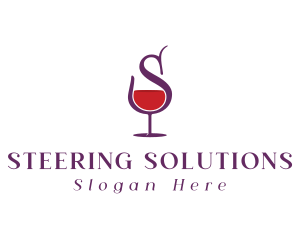 Wine Bar Letter S logo design