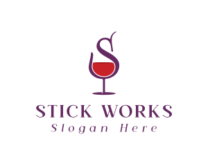 Wine Bar Letter S logo design