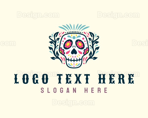 Festive Decorative Skull Logo