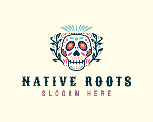 Festive Decorative Skull logo design