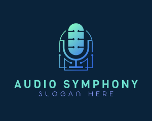 Audio Media Microphone logo design