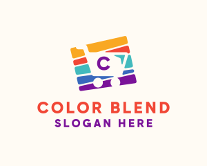 Colorful Shopping Cart Lettermark logo design