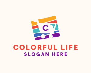 Colorful Shopping Cart Lettermark logo design