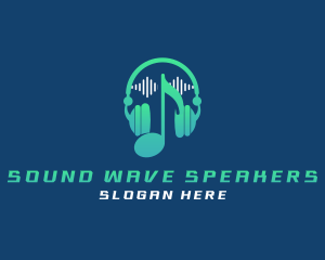 Sound Wave Headphone logo design