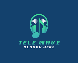 Sound Wave Headphone logo design