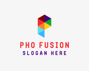 Colorful Digital Letter P logo design