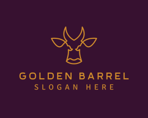 Golden Wild Bull logo design