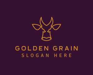 Golden Wild Bull logo design