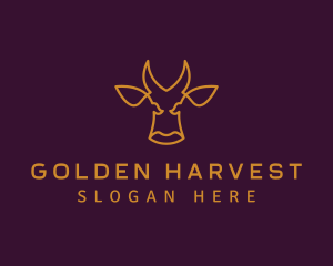 Golden Wild Bull logo design