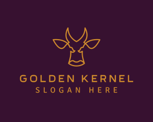 Golden Wild Bull logo design