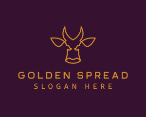 Golden Wild Bull logo design