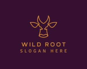 Golden Wild Bull logo design