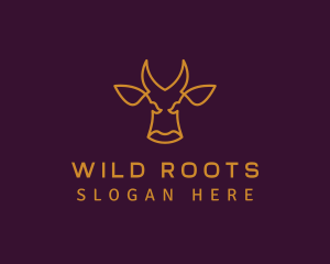 Golden Wild Bull logo design