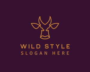 Golden Wild Bull logo design