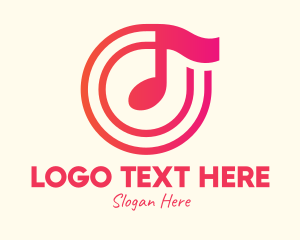 Chord - Pink Music Note logo design