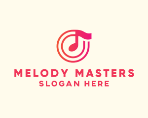 Pink Music Note logo design