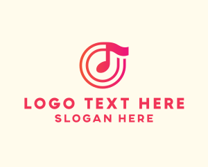 Song - Pink Music Note logo design