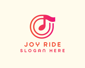 Pink Music Note logo design