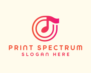 Pink Music Note logo design