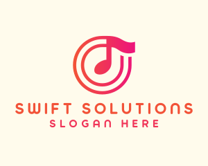 Pink Music Note logo design