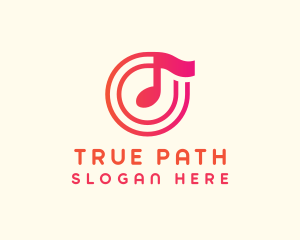 Pink Music Note logo design