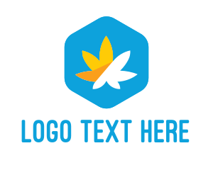 Cannabis Weed Hexagon logo