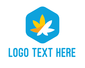 Cannabis Weed Hexagon Logo