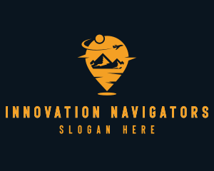 Location Pin Travel Adventure logo design