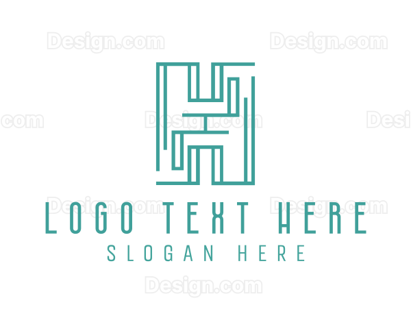 Teal Maze H Logo