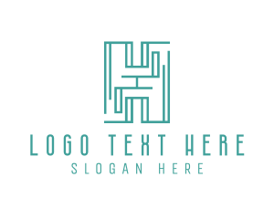 Teal Maze H logo