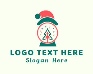 Christmas Santa Hat Tree logo