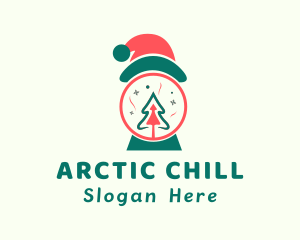 Christmas Santa Hat Tree logo