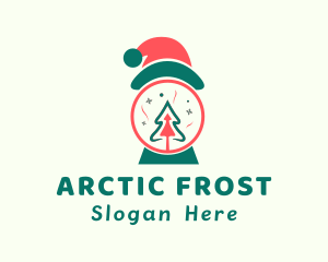 Christmas Santa Hat Tree logo design