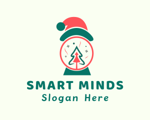 Christmas Santa Hat Tree logo
