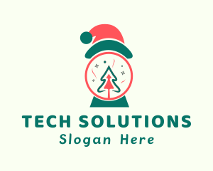 Christmas Santa Hat Tree logo