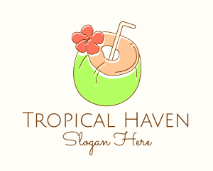 Tropical Coconut Juice  logo design