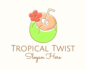 Tropical Coconut Juice  logo design