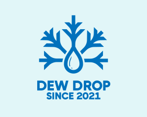 Blue Snowflake Drop  logo design