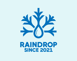 Blue Snowflake Drop  logo design