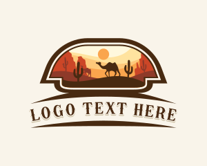 Camel Cactus Desert logo