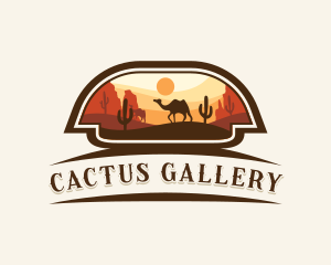Camel Cactus Desert logo