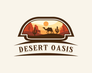 Camel Cactus Desert logo