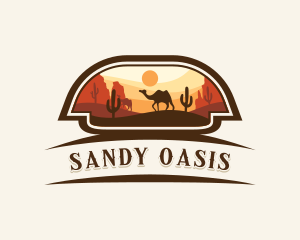 Camel Cactus Desert logo