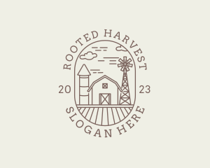 Rural Farm Barn Windmill logo design